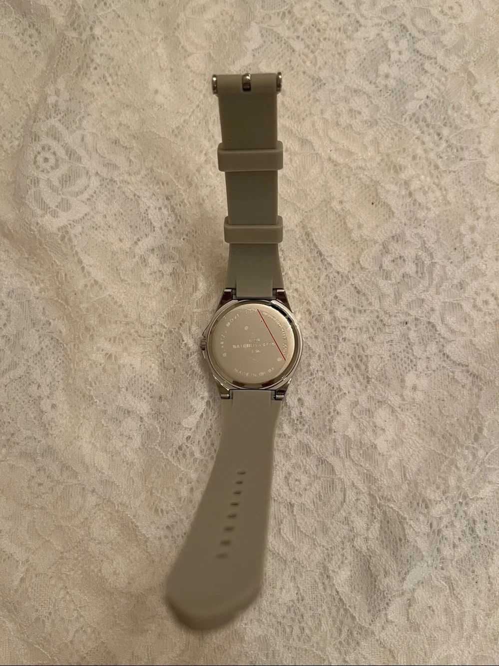 Ladies Grey and Crystal-Accent Chronograph Watch